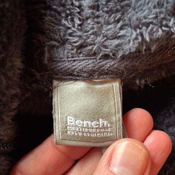 Velvety Black Hooded Jacket by Bench - Picture 4 of 7